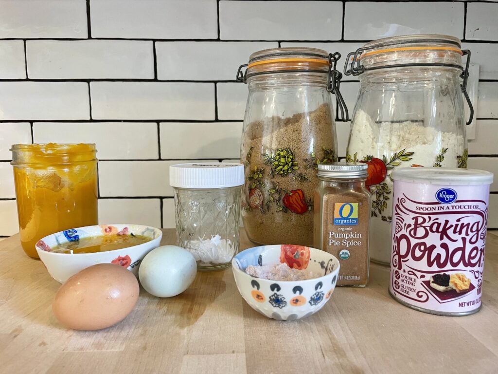 ingredients used to make pumpkin bars