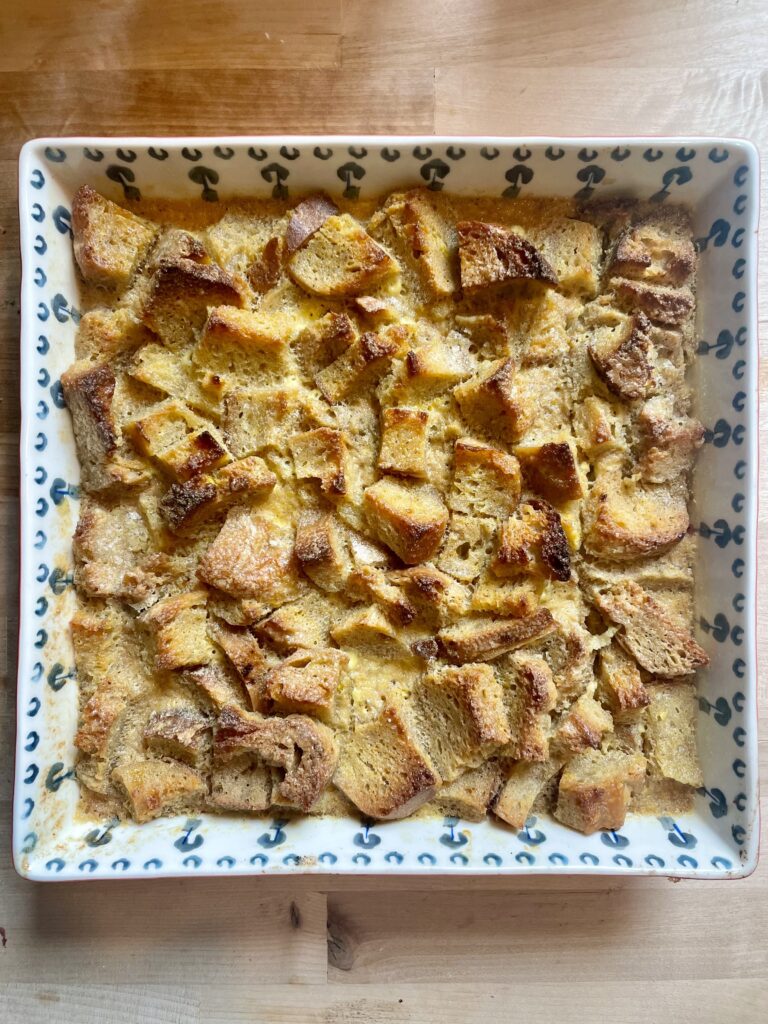 finished sourdough bread pudding