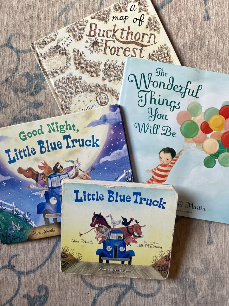 image of a cluster of our favorite books for kids