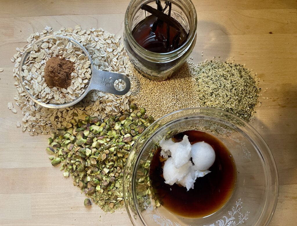 Ingredients to make Homemade Granola
